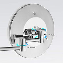 Specchio per Trucco LED Senza Cornice con Specchio Luminoso Specchio Telescopico Pieghevole A Un Lato Specchio Ingranditore da Parete per Bagno