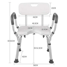 LXLAMP Sgabello Appollaiato con Braccioli Neri E Braccioli A Forma di U/Doccia/Sgabello/può Sostenere Fino A 150 kg/Bianco Sgabello per Bagno Sgabello Contenitore Bagno