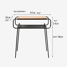 Comodini Semplice Moderna Ferro Battuto Comodino Nordic Piccolo tavolino Comodini o Tavolo con 2 Livello Shelving Comodini Letto (Color : Black)