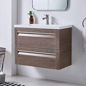 ATUM HOME - Mobiletto da parete con lavabo, guardaroba, con 2 cassetti, grande, 800 mm