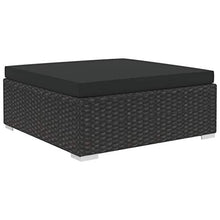 vidaXL Set Divani da Giardino 5 pz con Cuscini Foderati Lavabili Modulare Leggero Elegante Arredi da Esterno in Polyrattan Nero Telaio in Acciaio