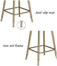 MJY Sgabelli da bar di fascia alta Art Bar Sgabelli da bar vintage dorati con sedile nero Cucina Sgabello da bar per la colazione Adatto a famiglia e affari - 46 × 46 × 60 cm