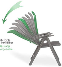 Brubaker Milano Dinette da Giardino - Tavolo in Vetro Rotondo Ø 70 cm - Pieghevole + 2 Seggioloni Pieghevole - Alluminio - Resistente alle Intemperie - Antracite