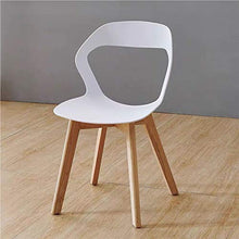 KunstDesign - Set di 4 sedie da pranzo con schienale cavo, in plastica, adatte per cucina, soggiorno, giardino, sedia per computer, caffetterie, colore: bianco