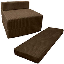 Sapphire Jumbo Cord Z letto in tessuto pieghevole singolo Z letto portatile Futon materasso pieghevole per camera da letto dormitorio divano ospiti salotto mobili, cioccolato, Singolo