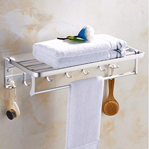 MBYW Portasciugamani Moderno Minimalista Portasciugamani Elegante per Il Bagno di Moda Portasciugamani Portasciugamani Space Alluminio Bagno Mensola Bagno Portasciugamani Pieghevole Ciondolo 60cm