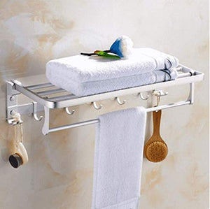 MBYW Portasciugamani Moderno Minimalista Portasciugamani Elegante per Il Bagno di Moda Portasciugamani Portasciugamani Space Alluminio Bagno Mensola Bagno Portasciugamani Pieghevole Ciondolo 60cm