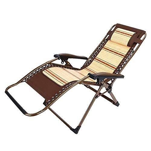Hfyg Lettino Prendisole Sedie adagiantesi del Patio, Sedia reclinabile piegante Chaise Longue di bambù Naturale Lettino Estivo Rilassatore Domestico Sedie a Sdraio a gravità Zero Chaise Longue