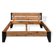 vidaXL Struttura Letto in Legno Massello di Acacia e Acciaio 140x200 cm
