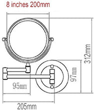 Specchio per Il Trucco Specchio cosmetico Specchio da Bagno Specchio da Bagno Pieghevole da 8 Pollici Specchio Creativo Circolare Doppio in Metallo Ingrandimento 10 Volte Luci per specchietto da
