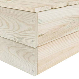 Tidyard 3 pz Set Divano Pallet Modulare da Giardino Esterno a 2 Posti con Bracciolo Tavolino in Legno Abete Impregnato,Divano 2 Posti da Giardino per Esterno in Legno,Divano Modulare da Giardino Legno