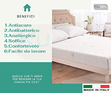 Coprimaterasso Aloe Vera con Elastico perimetrale e Angoli, Tessuto Jacquard Bielastico, in diverse misure e colori (bianco, Matrimoniale)