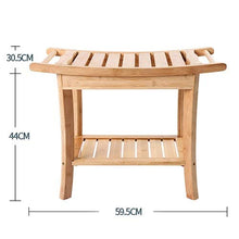 bambù Impermeabile Panchina, Doccia Sgabello, Conservazione Organizzatore Ecologia Antiscivolo Deadweight 250kg con Ripiani per Interni Bagno, All'aperto LSXIAO (Size : 59.5x30.5x44cm)
