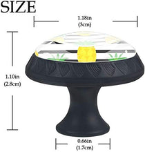 Ananas Su Strisce Nere Pomelli per Porta Set di 4 Pomelli per Mobili Manopole per Cassetti Cucina Armadio Vetro