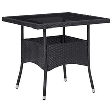 SKM Set Mobili da Pranzo per Giardino 3 pz Nero Polyrattan e Vetro