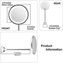 Specchio da trucco illuminato a LED, specchio da trucco con luci, forte ventosa, rotazione, luce diurna, funzionamento a batteria in camera da letto o bagno