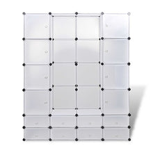 Luckyfu Questo Scaffale armadietto modulare con 18 Scomparti Bianco 37 x 146 x 180,5 cm.Questo Armadio Fornira Una Soluzione di Stoccaggio Ideale.Armadio Guardaroba.