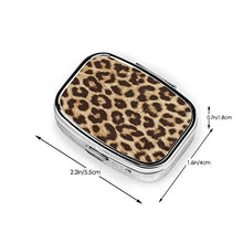 Scatola quadrata per pillole con stampa leopardo, organizer per pillole da viaggio, per integratori di vitamine