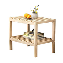 FEANG Tavolo da Comodino Moderno a 2 Livelli da Letto del Comodino del Comodino Tavolo Laterale Tavolo Laterale per Camera da Letto, Piccolo Spazio e Soggiorno con StorGo Shelf