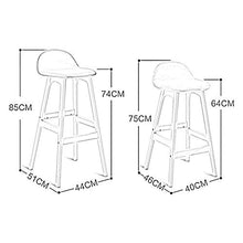TRGCJGH Poggiapiedi Alto in Legno Design Ergonomico dello Schienale Sgabello in Legno Massello con Combinazione di Legno di Gomma per Cucina | Prima Colazione,A-75cm