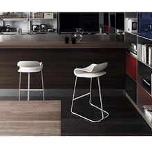 Miwaimao - Sgabello alto in acciaio INOX per casa, semplice e creativo, confortevole (colore: rosso, dimensioni: 76 cm), bianco, 66 cm