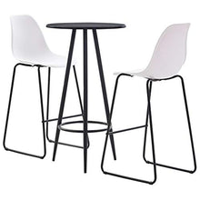 Tidyard Set 3 pz da Bar, Set Tavolino Bar, Set Bar per la Casa, Set di Mobili da Balcone, Set di Mobili per Cucina, Set Tavolo e 2 Sedie da Bar Alti in Plastica