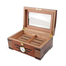 QINJLI Doppio Strato Cigar Valigia, Grande Cigar Box Foderato con Legno di Cedro, con igrometro e umidificatore, può Contenere 25-50 Cigar