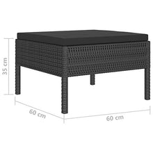 SKM Set Divani da Giardino 4 pz con Cuscini in Polyrattan Nero (29kg) Nero-6967