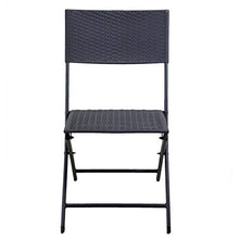 Vacchetti Giuseppe Set Giardino Tavolo e Sedie Pieghevoli, in Rattan e Alluminio, Marrone, per Balcone e Esterno