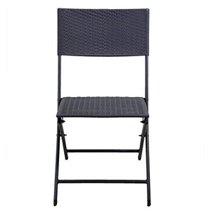 Vacchetti Giuseppe Set Giardino Tavolo e Sedie Pieghevoli, in Rattan e Alluminio, Marrone, per Balcone e Esterno