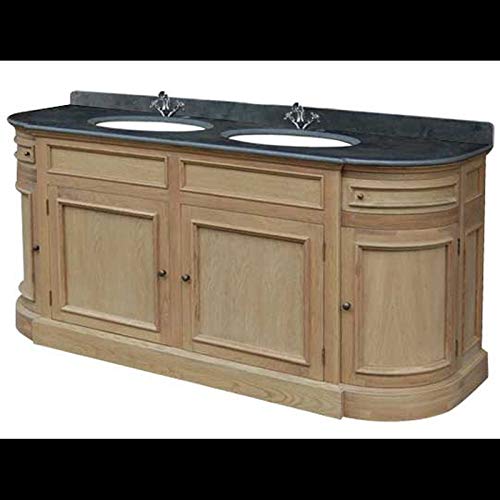 Signature - Mobiletto doppio lavabo in rovere arrondi, 191 x 90 x 62 cm