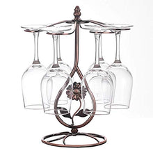 Wine Rack, Wine Rack stand Creative Glass Wine Freestanding Bancone metallo del vino del calice di vetro Scaffale con 6 ganci Rack WTZ012