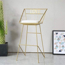 LWW Sgabelli, aggiornato prima colazione Sedia Sgabelli, Sgabello Alto sala da pranzo e soggiorno Ferro Cucina Colazione contatore Greenhouse Cafe Bar,Oro,SeatHeight65cm