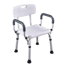 TOYS Sedile da Doccia con Schienale Ausilio da Vasca, Sgabello Bagno in Alluminio, Altezza Regolabile Sedile Doccia Sedia Vasca Ausilio per Anziani, Piedini in Gomma Antiscivolo