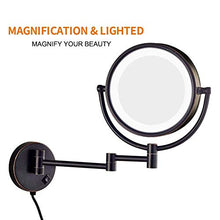 DIELUNY Specchio per Il Trucco Specchio per Trucco a LED a Parete Specchio per Trucco 10X, Specchio da Barba Pieghevole da 8 Pollici, Specchio cosmetico da Parete Estensibile bifacciale per Bagno