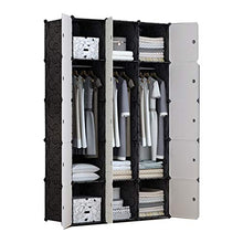 ZWYSL Appendiabiti Portatile Cabina Armadio Componibile Facile da Assemblare Plastica di Stoccaggio Combinata Materiale Telaio in Tessuto d'Acciaio Conservazione (Size : 15 Doors)