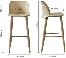 Sgabello Sedia Poggiapiedi Nordic Creativa Bar Stool casa Fashion Bar Sedia della Cucina Sedia di Ricezione Chaise Longue Chaise PP Materiale plastico Bar Stool QAF1009 (Color : Khaki)