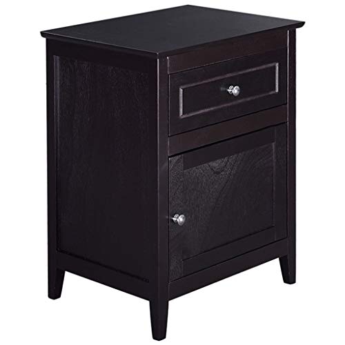 LICHUAN Tavolino moderno comodino in faggio per camera da letto, comodino con cassetto, mobili per camera da letto, comodino e comodino facile da montare.