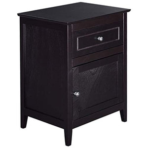 LICHUAN Tavolino moderno comodino in faggio per camera da letto, comodino con cassetto, mobili per camera da letto, comodino e comodino facile da montare.