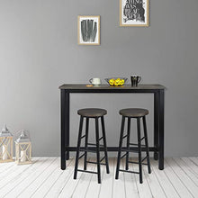 WOLTU Set Mobili da Bar Tavolo con 2 Sgabelli Alti Arredo per Cucina in Acciaio Legno BT17srs+BH130srs-2