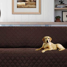 CASA VE Copridivano 2 Posti Copertura su Due Lati Imbottito Reversibile Copertura Divano per Cani/Gatti 179 x 124 Marrone