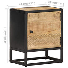 Tidyard Comodino con Anta Intagliata,Comodino Moderno Cassettiera,comodini Legno massello,comodini Shabby 40x30x50 cm Legno di Mango Grezzo
