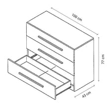 Letto Facile MF Cassettiera Star Marmo Lucido 3 cassetti, 100 x 43 x h77 cm