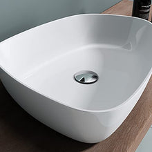 doporro Lavabo da Appoggio, Lavandino Bagno51.1X38.7X12cm, Lavabo da Minerale Fuso Colossum806, Bianco lucido
