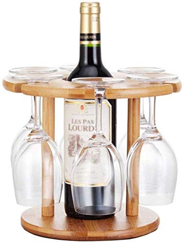 Scaffale Legno Porta Vino Porta Bottiglie E Vetro Pratico Scaffale Per Bottiglie Di Vino Portabottiglie Per Vino- Decorazioni Per La Casa Portabottiglie Per 1 Bottiglia E 6 Calici