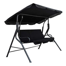FineHome Dondolo da giardino XXL a 3 posti, con tetto imbottito, colore: antracite/nero