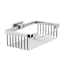 INDA - Accessori Bagno, Serie Lea, Cestino Portaoggetti Alto da Doccia in Ottone Cromato, Dimensioni 20 x 14 x 6 cm