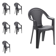 Mojawo - Set di 6 sedie impilabili da giardino, da balcone o da bar, impilabili, con effetto rattan. colore: antracite