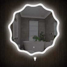 Specchi da bagno impermeabili rotondi LED illuminato Specchi di vanità a parete illuminato Doccia Smart Trucco da barba IP44 Impermeabile Touch Dimmble Switch-60x80cm.