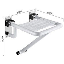 Sgabello Pieghevole Da Bagno, Sgabello Cambia Scarpe A Parete, Robusta Base In Acciaio Inox, Pieghevole E Luminoso, La Superficie Della Seduta È Lunga 39 Cm E Larga 45 Cm, Bianca E Gialla